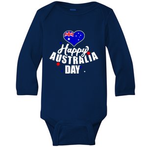 Happy Australia Day Funny Gift Baby Long Sleeve Bodysuit