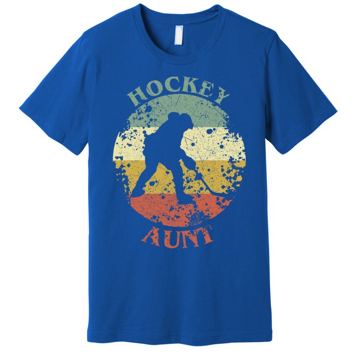 Hockey Aunt Distressed Vintage Ice Hockey Gift Premium T-Shirt