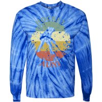 Hockey Aunt Distressed Vintage Ice Hockey Gift Tie-Dye Long Sleeve Shirt