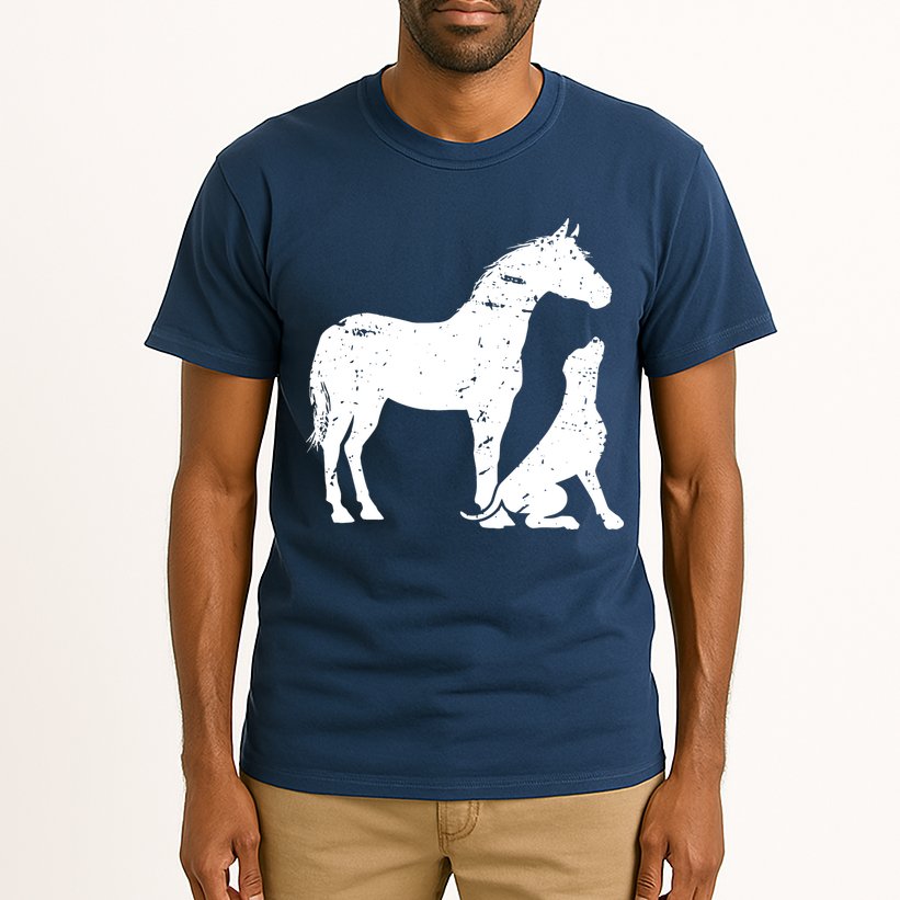 HORSE And DOG Motif For Women And Men Horse Dog Lover Tall T-Shirt