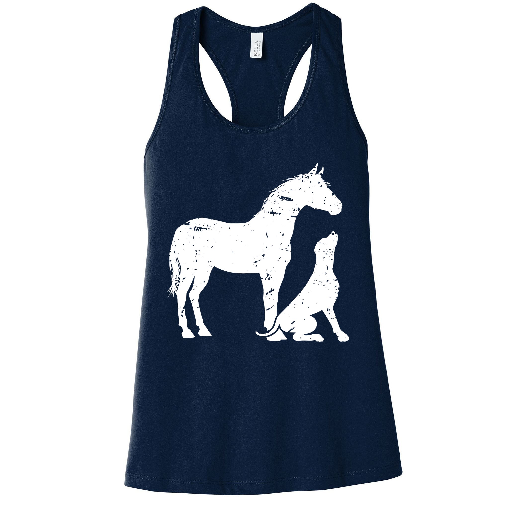 HORSE And DOG Motif For Women And Men Horse Dog Lover Womens Tank Top