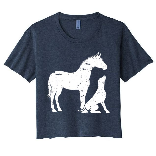 HORSE And DOG Motif For Women And Men Horse Dog Lover Crop Top