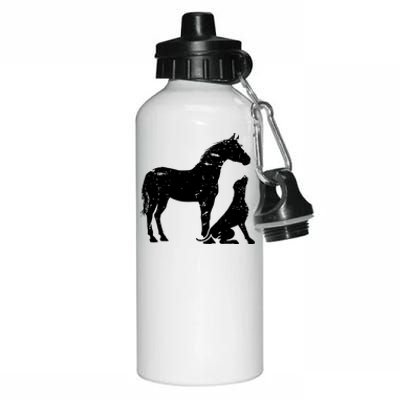 HORSE And DOG Motif For Women And Men Horse Dog Lover Aluminum Water Bottle 