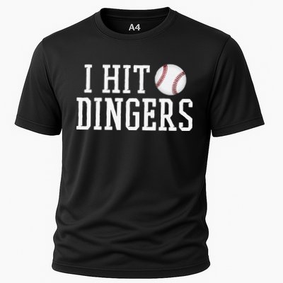 Hit a Dinger Funny Baseball Player Home Run Fun Cooling Performance Crew T-Shirt