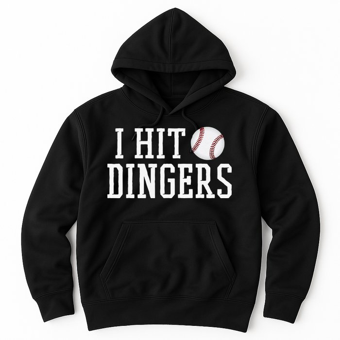 Hit a Dinger Funny Baseball Player Home Run Fun Hoodie