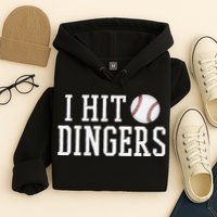 Hit a Dinger Funny Baseball Player Home Run Fun Hoodie