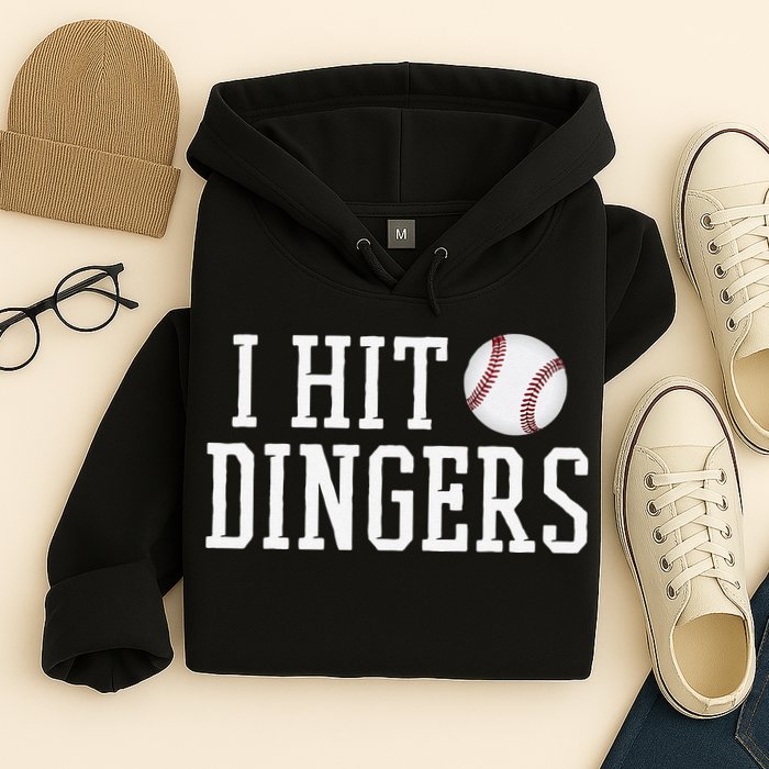 Hit a Dinger Funny Baseball Player Home Run Fun Hoodie