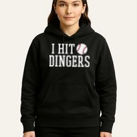 Hit a Dinger Funny Baseball Player Home Run Fun Hoodie