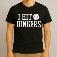 Hit a Dinger Funny Baseball Player Home Run Fun T-Shirt