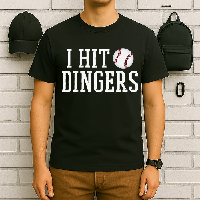 Hit a Dinger Funny Baseball Player Home Run Fun T-Shirt