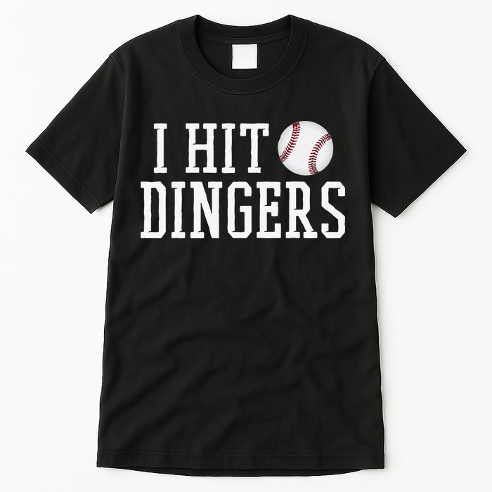 Hit a Dinger Funny Baseball Player Home Run Fun Tall T-Shirt