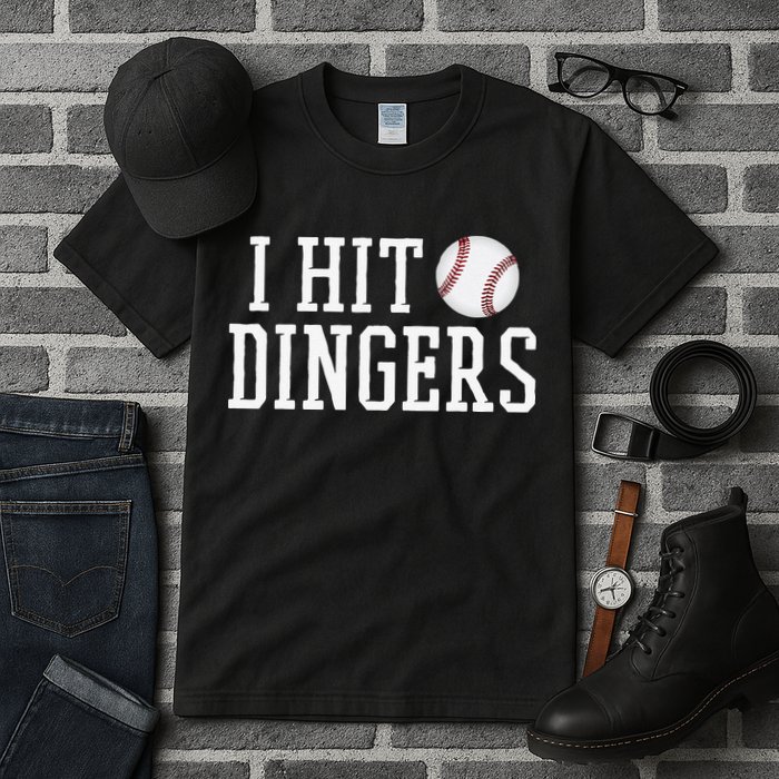Hit a Dinger Funny Baseball Player Home Run Fun Tall T-Shirt