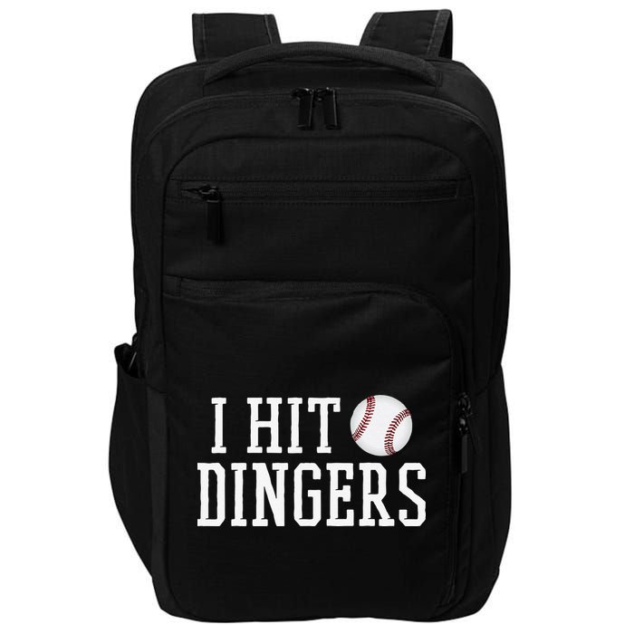 Hit a Dinger Funny Baseball Player Home Run Fun Impact Tech Backpack