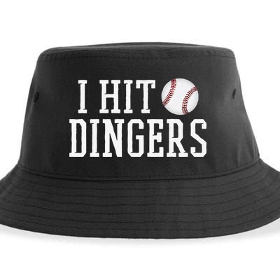 Hit a Dinger Funny Baseball Player Home Run Fun Sustainable Bucket Hat