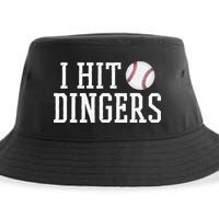 Hit a Dinger Funny Baseball Player Home Run Fun Sustainable Bucket Hat
