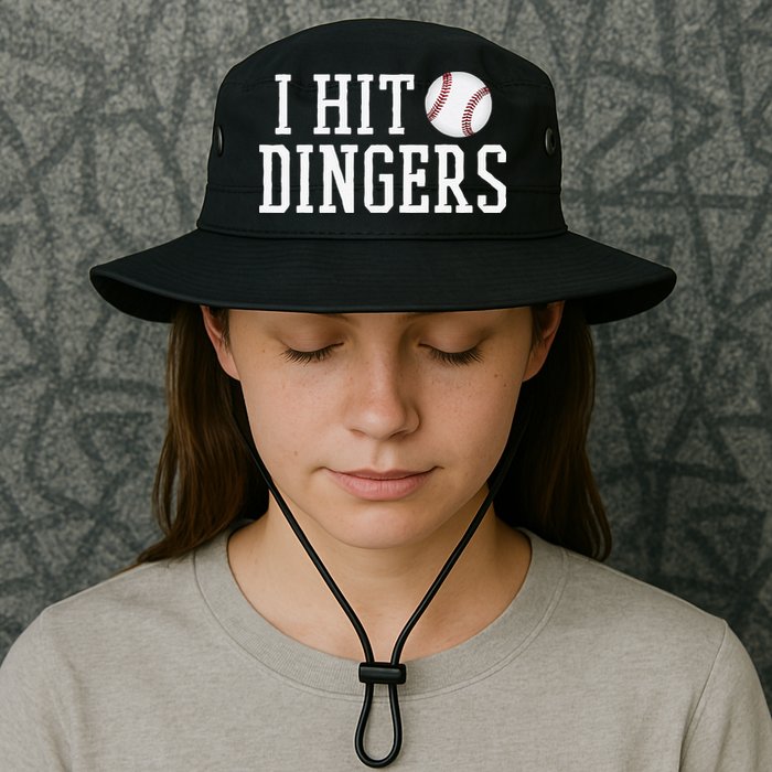 Hit a Dinger Funny Baseball Player Home Run Fun Bucket Hat