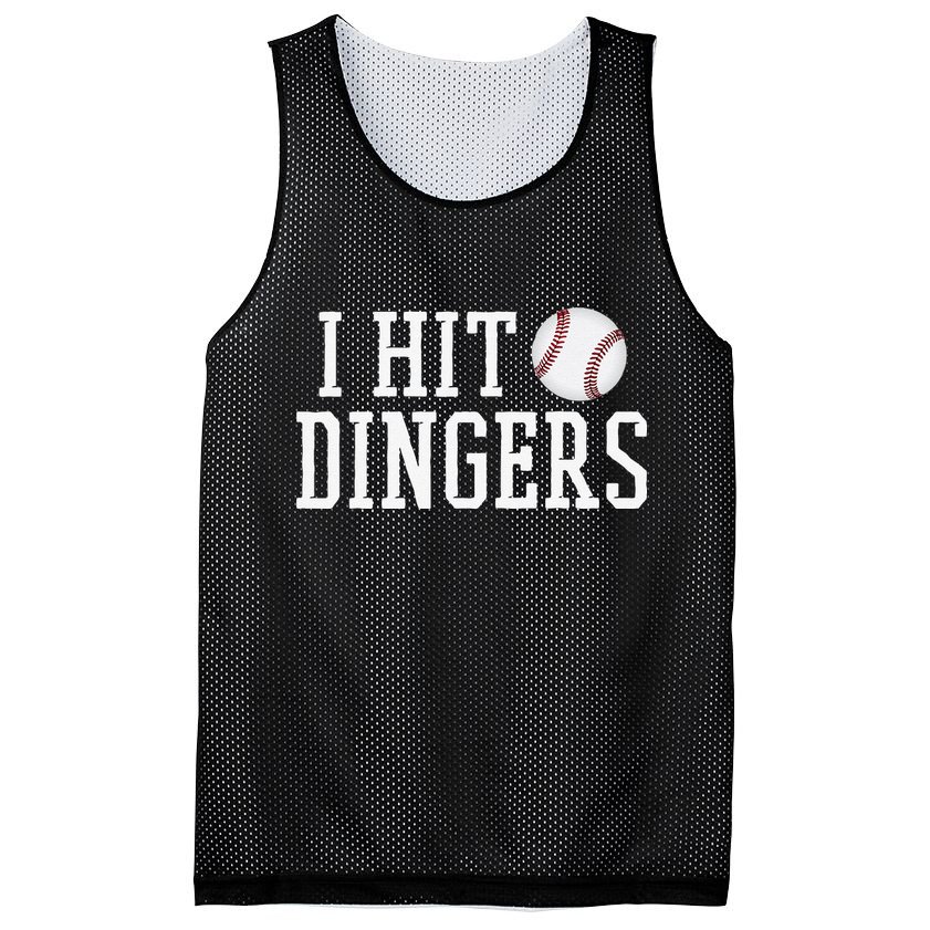 Hit a Dinger Funny Baseball Player Home Run Fun Mesh Reversible Basketball Jersey Tank