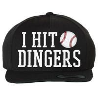 Hit a Dinger Funny Baseball Player Home Run Fun Wool Snapback Cap