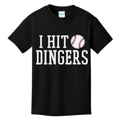 Hit a Dinger Funny Baseball Player Home Run Fun Kids T-Shirt