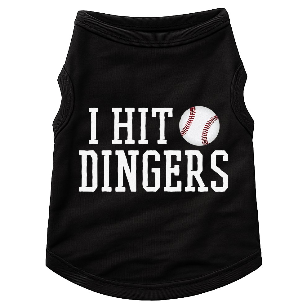 Hit a Dinger Funny Baseball Player Home Run Fun Doggie Tank