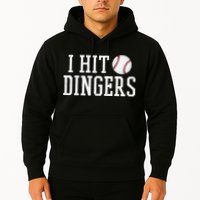 Hit a Dinger Funny Baseball Player Home Run Fun Hoodie