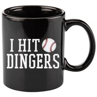 Hit a Dinger Funny Baseball Player Home Run Fun 11oz C Handle Ceramic Mug