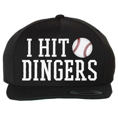 Hit a Dinger Funny Baseball Player Home Run Fun Wool Snapback Cap