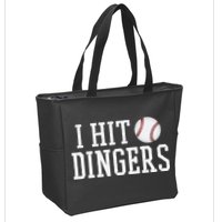 Hit a Dinger Funny Baseball Player Home Run Fun Zip Tote Bag