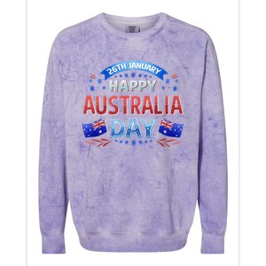 Happy Australia Daygreat Gift Celebrate Happy Australia Day Gift Colorblast Crewneck Sweatshirt