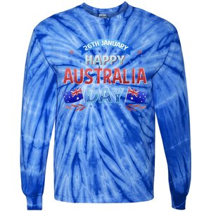 Happy Australia Daygreat Gift Celebrate Happy Australia Day Gift Tie-Dye Long Sleeve Shirt