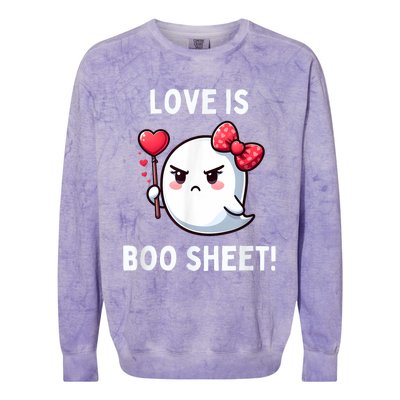 Humorous Antivalentines Day Love Is Boo Sheet Colorblast Crewneck Sweatshirt