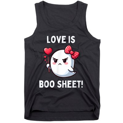 Humorous Antivalentines Day Love Is Boo Sheet Tank Top