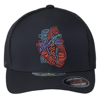 Heart Anatomy Doctor Medical Cardiovascular Biology Student Gift Flexfit Unipanel Trucker Cap