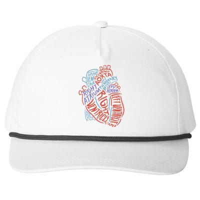 Heart Anatomy Doctor Medical Cardiovascular Biology Student Gift Snapback Five-Panel Rope Hat