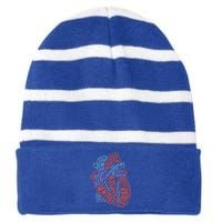 Heart Anatomy Doctor Medical Cardiovascular Biology Student Gift Striped Beanie with Solid Band