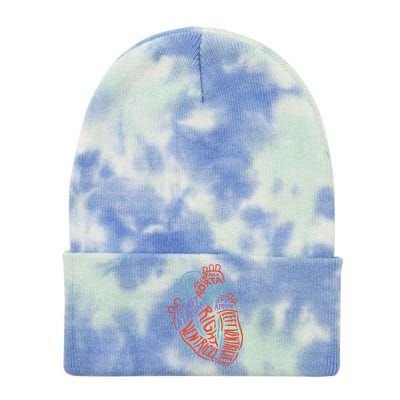 Heart Anatomy Doctor Medical Cardiovascular Biology Student Gift Tie Dye 12in Knit Beanie