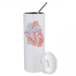 Heart Anatomy Doctor Medical Cardiovascular Biology Student Gift Stainless Steel Tumbler