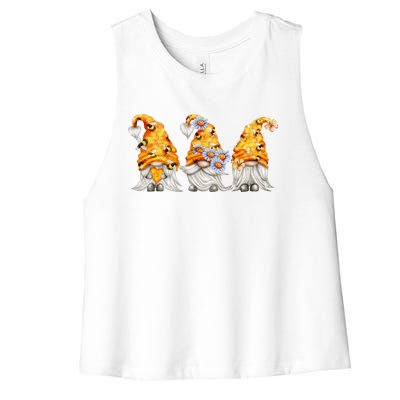 Honeybee And Daisy Bumblebee Bee Gnome Gift Women's Racerback Cropped Tank