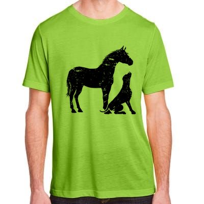 Horse And Dog Motif For Women And Men Horse Dog Lover Gift Adult ChromaSoft Performance T-Shirt