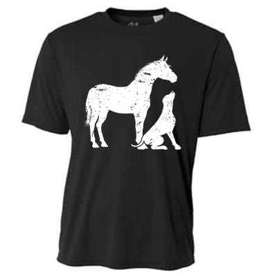 Horse And Dog Motif For Women And Men Horse Dog Lover Gift Cooling Performance Crew T-Shirt