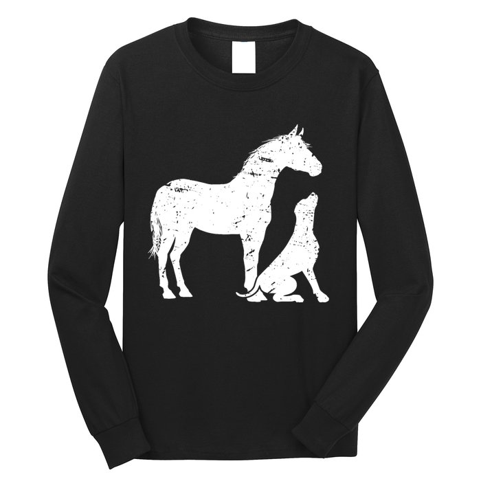 Horse And Dog Motif For Women And Men Horse Dog Lover Gift Long Sleeve Shirt