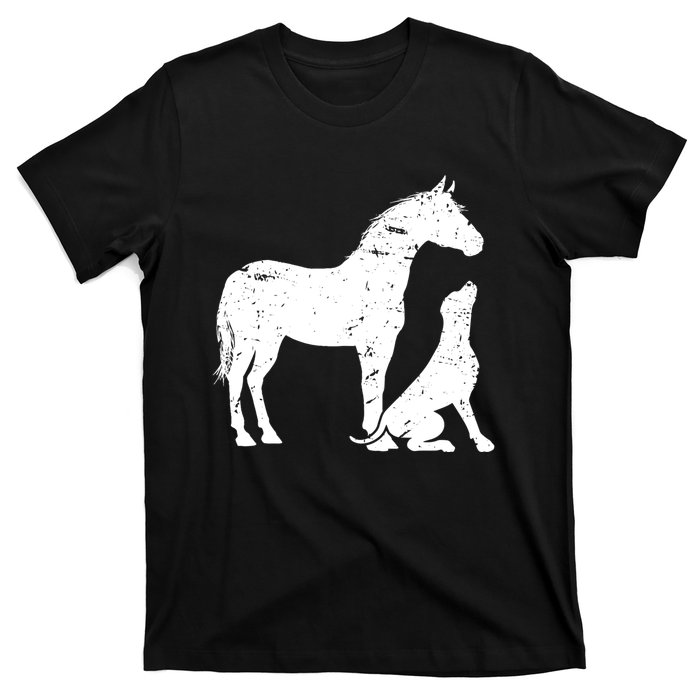 Horse And Dog Motif For Women And Men Horse Dog Lover Gift T-Shirt