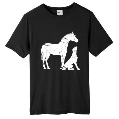 Horse And Dog Motif For Women And Men Horse Dog Lover Gift Tall Fusion ChromaSoft Performance T-Shirt