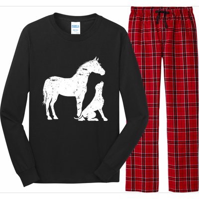 Horse And Dog Motif For Women And Men Horse Dog Lover Gift Long Sleeve Pajama Set