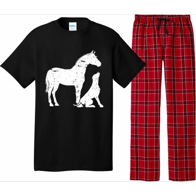 Horse And Dog Motif For Women And Men Horse Dog Lover Gift Pajama Set