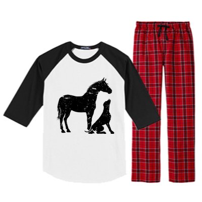 Horse And Dog Motif For Women And Men Horse Dog Lover Gift Raglan Sleeve Pajama Set