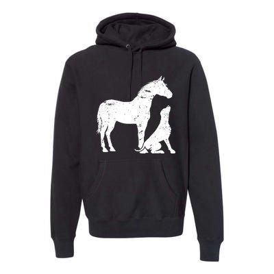 Horse And Dog Motif For Women And Men Horse Dog Lover Gift Premium Hoodie