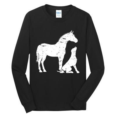 Horse And Dog Motif For Women And Men Horse Dog Lover Gift Tall Long Sleeve T-Shirt