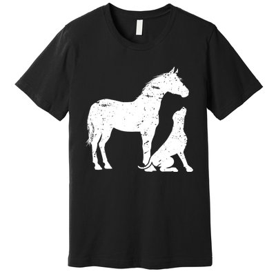 Horse And Dog Motif For Women And Men Horse Dog Lover Gift Premium T-Shirt