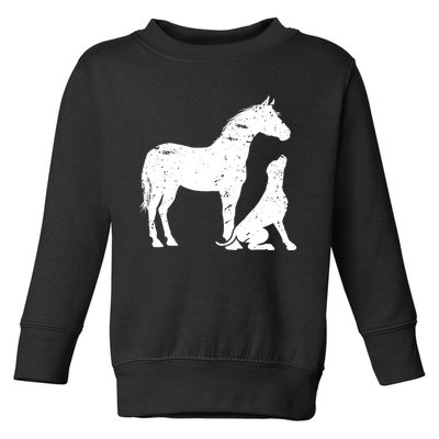 Horse And Dog Motif For Women And Men Horse Dog Lover Gift Toddler Sweatshirt